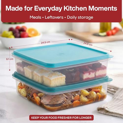 Plastic Storage Containers with Lids – 2-Pack 3L Cupcake Carrier – Leakproof Cookie Storage Containers Airtight – BPA-Free Plastic Containers with Lids for Food Storage, Meal Prep, Leftovers, Cupcakes - color: Blue