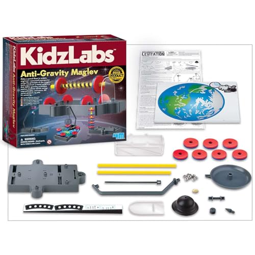 4M KidzLabs Anti Gravity Magnetic Levitation Kit | Make a Pencil Float in Mid Air | Engineer Personal Transportation | Gravity Defying Sculptures | Motion Machine & More | Kids 8+