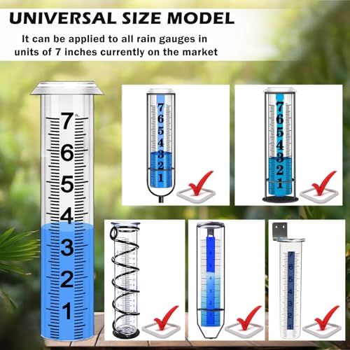 Rain Gauge Replacement Tube,7" Capacity Accurate Rain Gauge Tube for Yard,Upgraded Rain Gauge Outdoor Freeze Proof Tube,Plastic Rain Meter Tube,Rainfall Measure Tube,1 Thickened Tube with 1 Brush - color: Plastic Rain Gauge Tube A