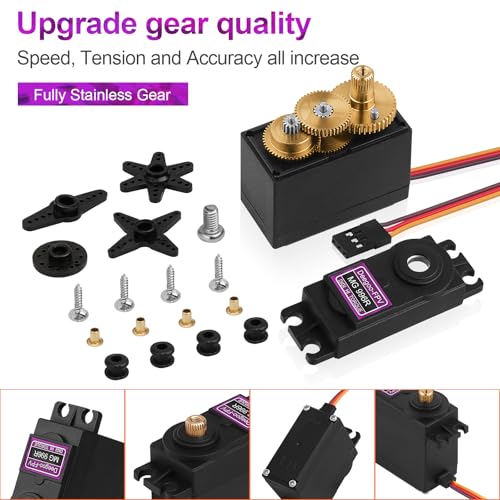 Deegoo-FPV MG996R Full Copper Gear Digital Servos, 4-Pack