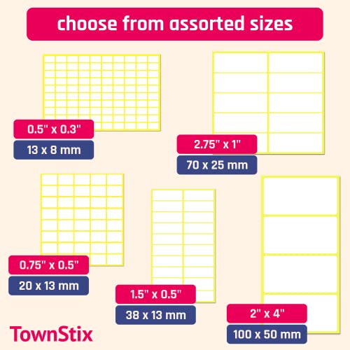 0.5" x 0.3", 2000 Pack - Small Price Stickers, White Pricing Labels - size: 2000 Pack