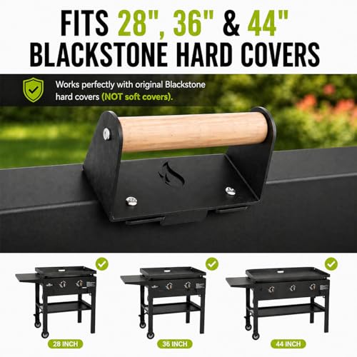 Handle & Hinge Kit for Blackstone Griddle 28" 36" 44" Lid Hinges and Handle - color: BLACK