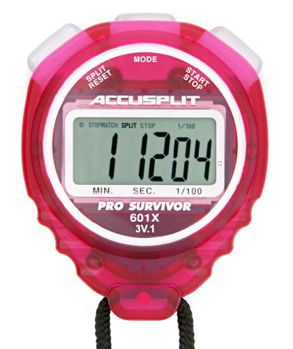 ACCUSPLIT Pro Survivor - A601X Stopwatch, Clock, Extra Large Display - color: Cherry