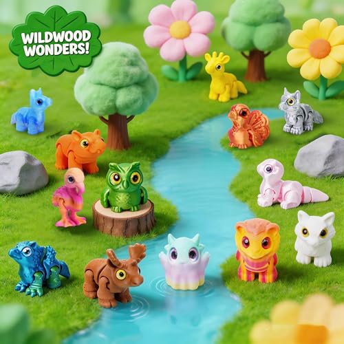 25Pcs 3D Printed Animals Articulated Fidget Toy - color: 25pcs Large Set-b
