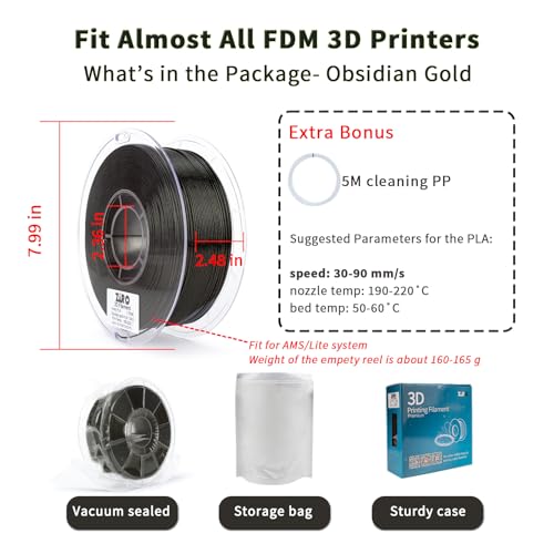 ZIRO Super Shiny Sparkle Glitter PLA, Firely Series 2.2lb, Obsidian Gold - color: Obsidian Gold