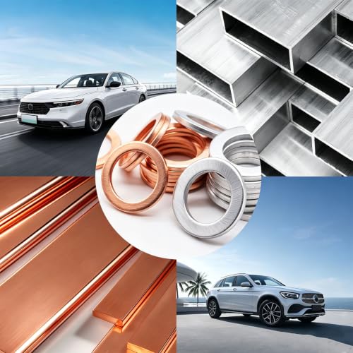 30PCS Oil Drain Plug Gasket,14mm Copper and Aluminum Crush Washers Assortment Kit,Automotive Replacement Drain Plug Gaskets-OEM 007603-014106/OEM 94109-14000 - size: 30PCS
