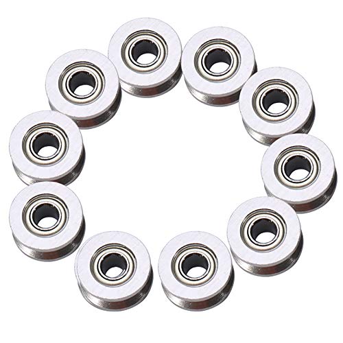 Stainless V Bearing Grooved Mini Pulley Wheels Rollerball Pulley for Rail Track Linear Motion System 4x13x6mm 10pcs