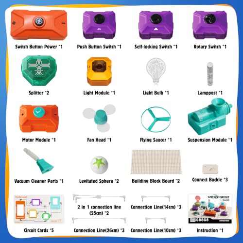 Science Kits for Kids, 38 Circuits STEM Toys, 220+ Projects Experiments - size: 38 PCS