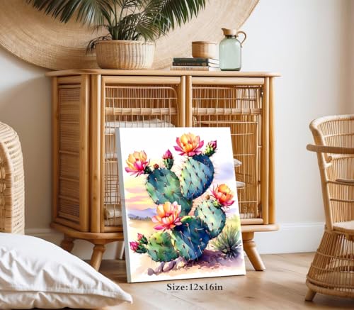 Framed Cactus Wall Art,Cactus Desert Landscape Canvas Wall Art Prints - color: Framed Cactus Wall Art