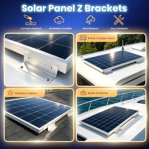 8 Pcs Z Brackets Solar Panel Mounting Kit - size: 8 pcs-Z Brackets