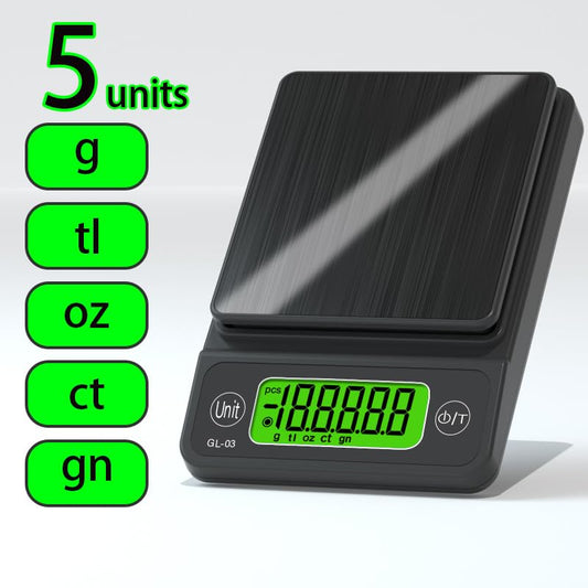 Scale Jazz Digital Pocket Scale, 500g/0.01 Portable Precision Gram Scale Grams and Ounces,Food Scale Jewelry Scale with LCD Display, 5 Units Tare for Powder, Gem, Coffee, Coin, Tea, Weed