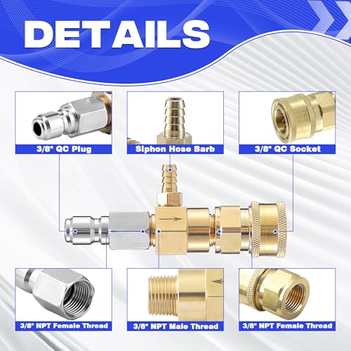 JOEJET Fixed Downstream Injector for Pressure Washer, 2-4 GPM - size: 2-4 GPM