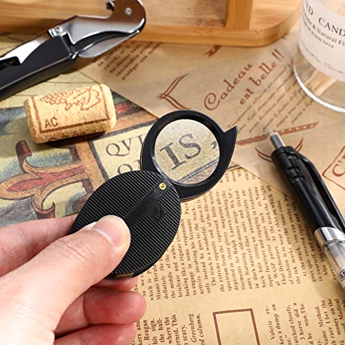 ULTECHNOVO Pocket Magnifying Glass 5X Folding Handheld Portable Magnifier