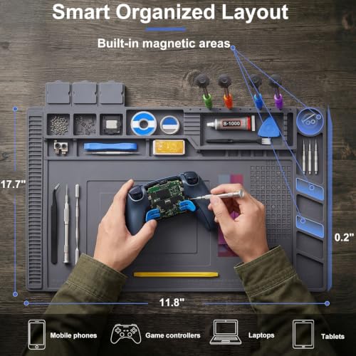 Dorisun Soldering Station Soldering Mat for Electronics Repair 17.7"x11.8" - size: 17.7''x11.8''