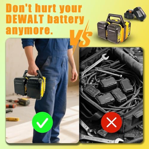 4-Slot Battery Holder for DeWalt 20V, Battery Storage Rack - size: DW-4