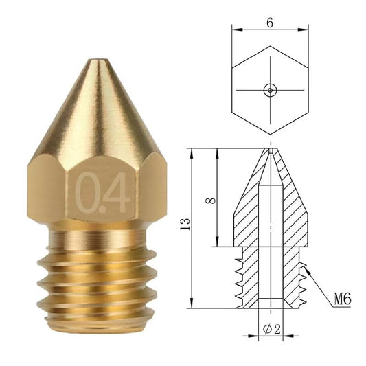 20PCS 3D Printer Brass Nozzles MK8 0.4MM, High Temperature Resistant, Compatible for Creality Ender/CR Series, Anycubic Kobra Series, - size: 20MK8