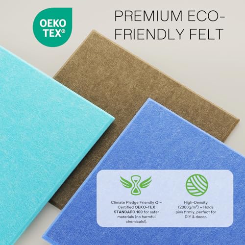 MaxGear Felt Bulletin Board 36" x 24", Espresso Felt Wall Tiles Push Pins - color: Espresso, size: 36" x 24"