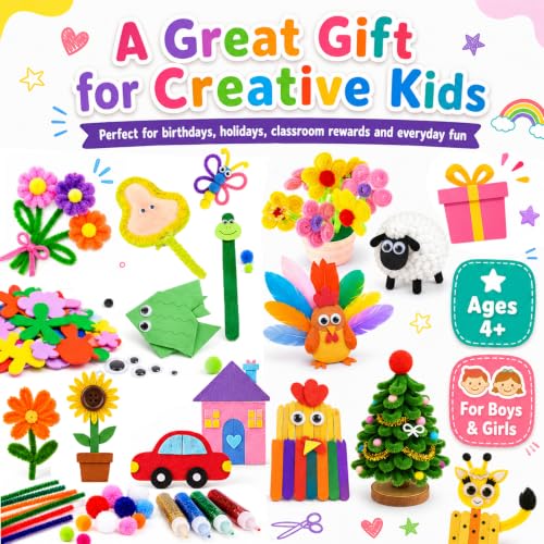 FUNZBO Arts and Crafts Supplies for Kids - Kindergarten School Craft Kit - size: Jar Set (Large)