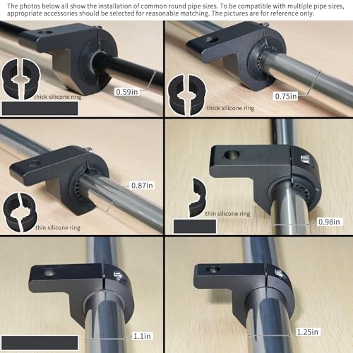 Motorcycle Bull Bar Mounting Bracket 4PCS Horizontal Light Mount Clamp Kit for 0.59" /0.75" /0.87"/0.98"/1.1"/1.25"Tubes fit for LED Driving Lights, Spotlights Fits Truck, ATV, & Motorcycle Crash Bars - size: 4pcs Mini