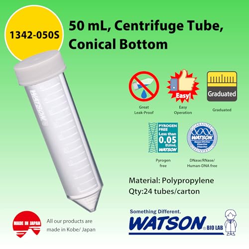 WATSON-BIO-LAB 1342-050S-min 50mL Conical Centrifuge Tube, 24 Pieces - size: 50 mL / Normal Conical Bottom / 24pc