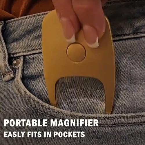 Flipo Rechargeable Magnifying Glass with Light, 5X Lighted Pocket Magnifier with Keychain, Illuminated Magnifier for Reading Coins Jewelry
