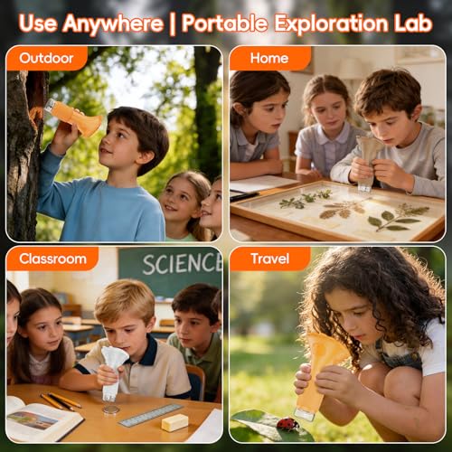 SEEKID Digital Microscope for Kids 200-1000X, Science Kit Gift(Yellow)