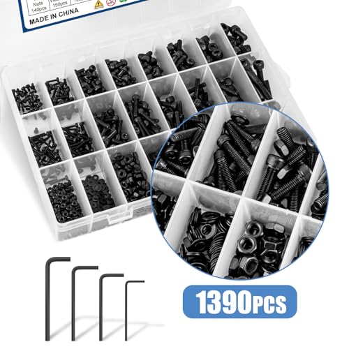 1390PCS 16 Sizes M2 M3 M4 M5 Metric Screw Assortment - size: M2-M3-M4-M5-1390PCS