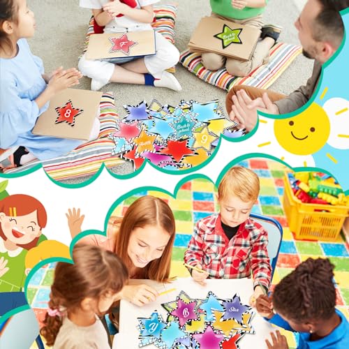Kolldenn 72 Pcs Star Cutouts Paper 4" for Classroom Decor Teachers Craft - style: Star