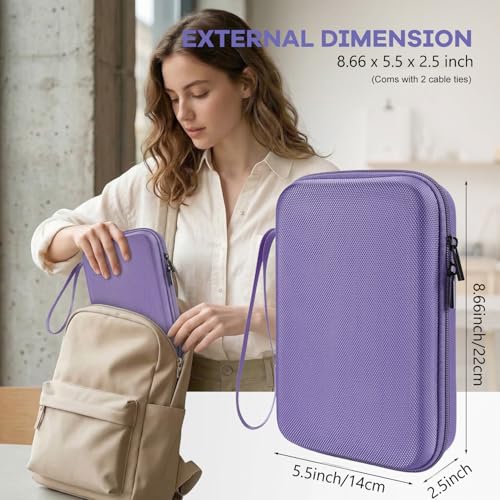 Hard Travel Electronic Organizer Case for MacBook Power Adapter Chargers Cables Power Bank Apple Magic Mouse Apple Pencil USB Flash Disk SD Card Hard Drive Waterproof Shockproof Accessories Bag Case - color: Purple - 2