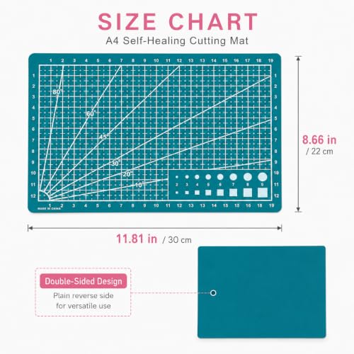 A4 Self-Healing Cutting Mat, Grid Craft Board for Sewing & DIY green - color: Green-A4