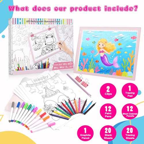 LED Drawing Tablet Kits Pink - 15" Light Board for Diamond Painting - style: 15" Kit Pink (Rechargeable)