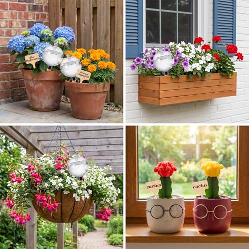 Zhehao 6 Pack Plant Watering Globes with Labels, Self Watering Device Set