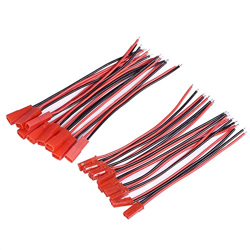 EBOOT 20 AWG JST Connector 2 Pin Male Female Connector Cable Wire, 10 Pairs