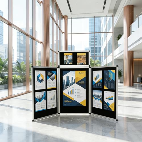 LITTLE TREE 3+1 Panel Trade Show Presentation Board, 70.8" Display Board