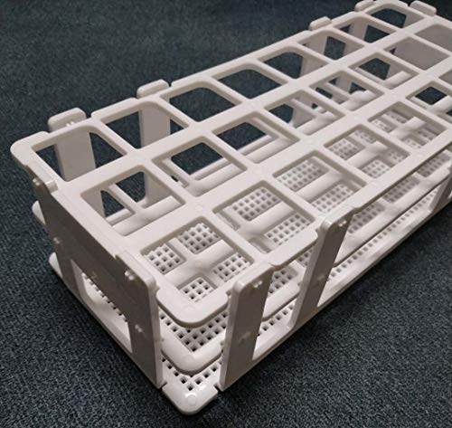 3 Packs Plastic Test Tube Rack, 24 Holes Lab Test Tube Rack Holder for 25mm Test Tubes, White, Detachable (24 Holes) - color: 24 Holes