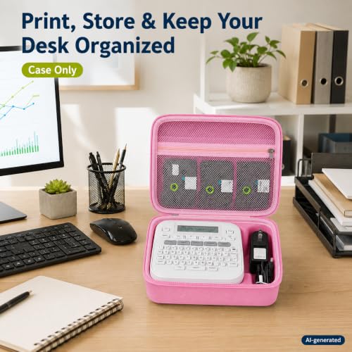 GWCASE Hard Label Maker Case for Brother P-Touch PT-D220/PT-D210, Case Only - color: Pink