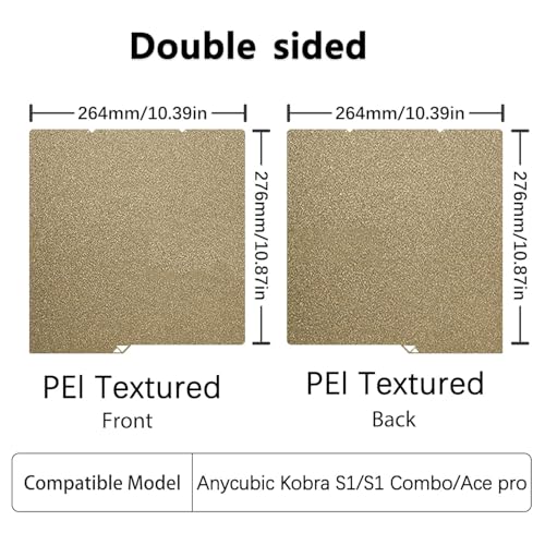264x276MM Build Plate PEI Sheet for Kobra S1 Combo, Gold - color: Gold