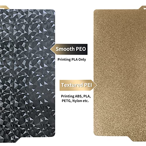 IdeaFormer-3D PEO+PEI Build Plate for Bambu Lab X2D/X1C/X1/P1P/P1S/P2S/A1, 257x257mm Double Sided PEO+PEI Spring Steel Bed Plate Flexible Textured Print Bed for Bambulab 3D Printers - color: Smooth PEO+Textured PEI