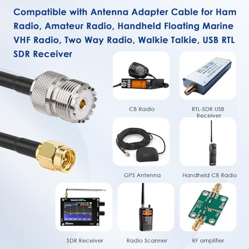 XRDS -RF SMA Male to SO239 RG316 Cable 5FT 2PCS- SMA Male to SO239 UHF Female Antenna Cable - High Performance Low Loss - for Ham Radio, CB Radio, Antenna, Receiver, Transmitter - size: 5FT