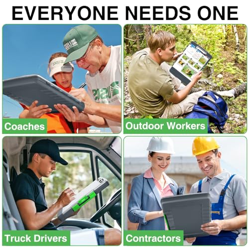 Sooez Original Clipboard with Dual Storage, Heavy Duty Clip Boards 8.5x11 - color: Gray + Green