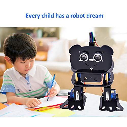 LAFVIN DIY 4-DOF Panda Robot Kit Programmable Dancing Robot Kit Support Android APP Control Compatible with Arduino IDE