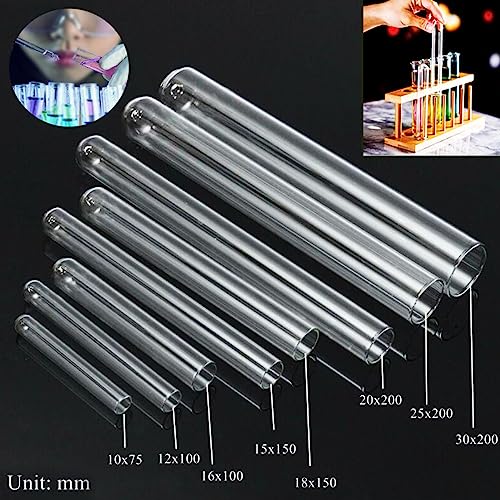 10pcs 300mm Long Borocilicate Glass Tubes OD 10mm Thickness 1mm Wall Glass Tube Laboratory Tubing Clear Tubes for Art DIY