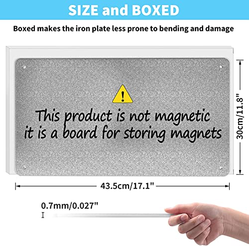 2Pack Magnetic Board,17.1" x 11.8" Magnet Display,for Magnets and Bulletin Board,Suitable for Wall, Refrigerator, Compartment, Cabinet etc,Comes with Dual Lock Tape for Easy Hanging (silver1 - color: Silver1, size: 17.1"W x 11.8"H - 2 Pack