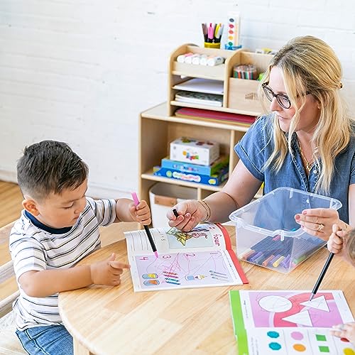 ECR4Kids 10 Cubby Tray Cabinet with Scoop Front Storage Bins, 5x2, Natural, Classroom Furniture, Clear - color: Clear