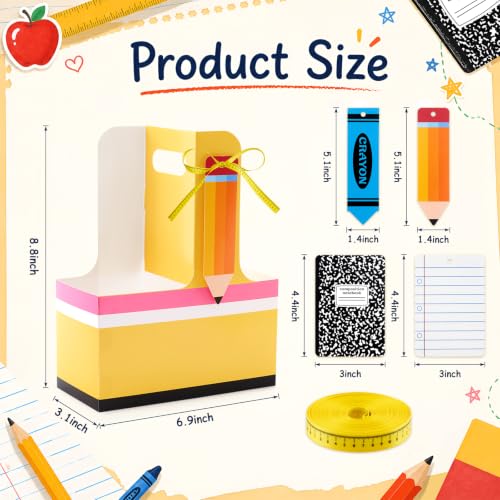 24 Set Back to School Teacher Gifts Stationery 2 Cup Drink Carriers