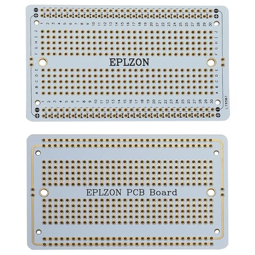 10 Pcs Solderable Breadboard PCB Board Gold-Plated Solder Breadboard for DIY Electronics Projects Apply to Soldering Projects 3.5"x2.05" (White) - color: White