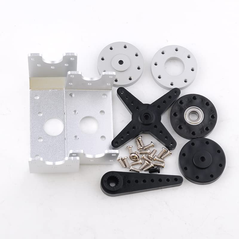 RDS5180 80kg Digital Metal Robotic Servo Motor High Torque Double-Shaft Robot Servo Arm Waterproof IP66 with U Metal Brackets for RC Car DIY Robot (270°) - size: 80KG 270°