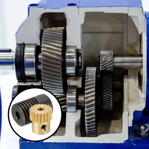 uxcell Worm Gear Set 20T 0.5 Module 20:1 Reduction Rate, Right Rotation Drive Gear Box Wheel Reduce Transmission Part (Brass Gear-3mm Bore, #45 Steel Rod 4mm Bore) - size: Gear-3mm, Rod-4mm Bore, style: 0.5M-20T