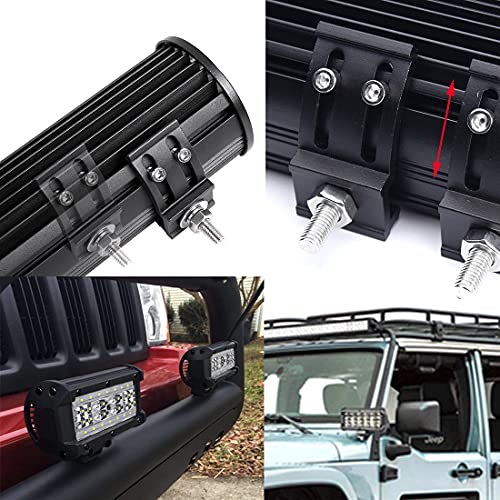 LED Light Bar Mounting Brackets Kit - 2PCS Bottom Mounted Slide Base Bracket Adjustable Universal for LED Pods Work Light Bars, for Jeep Offroad Truck SUV - size: LED Light Bar Adjustable Brackets