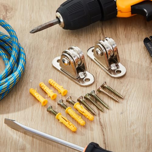 Yaocom 20 Pcs 20 Pcs Small Pulley Block 1 Inch Wall Mount Pulley